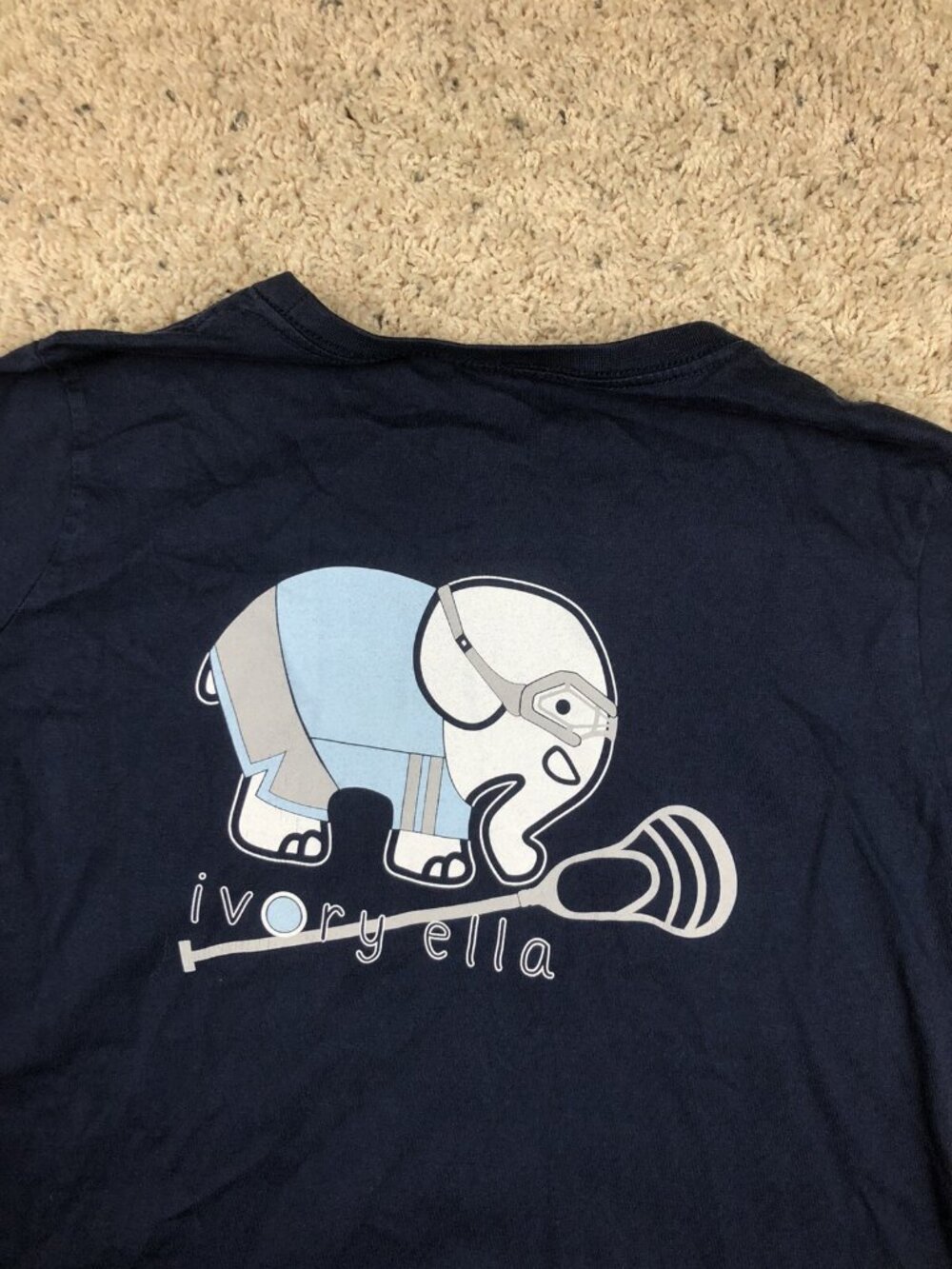 Ivory Ella LACROSSE Navy Blue Long Sleeve T Shirt Size S 100% Cotton Sports